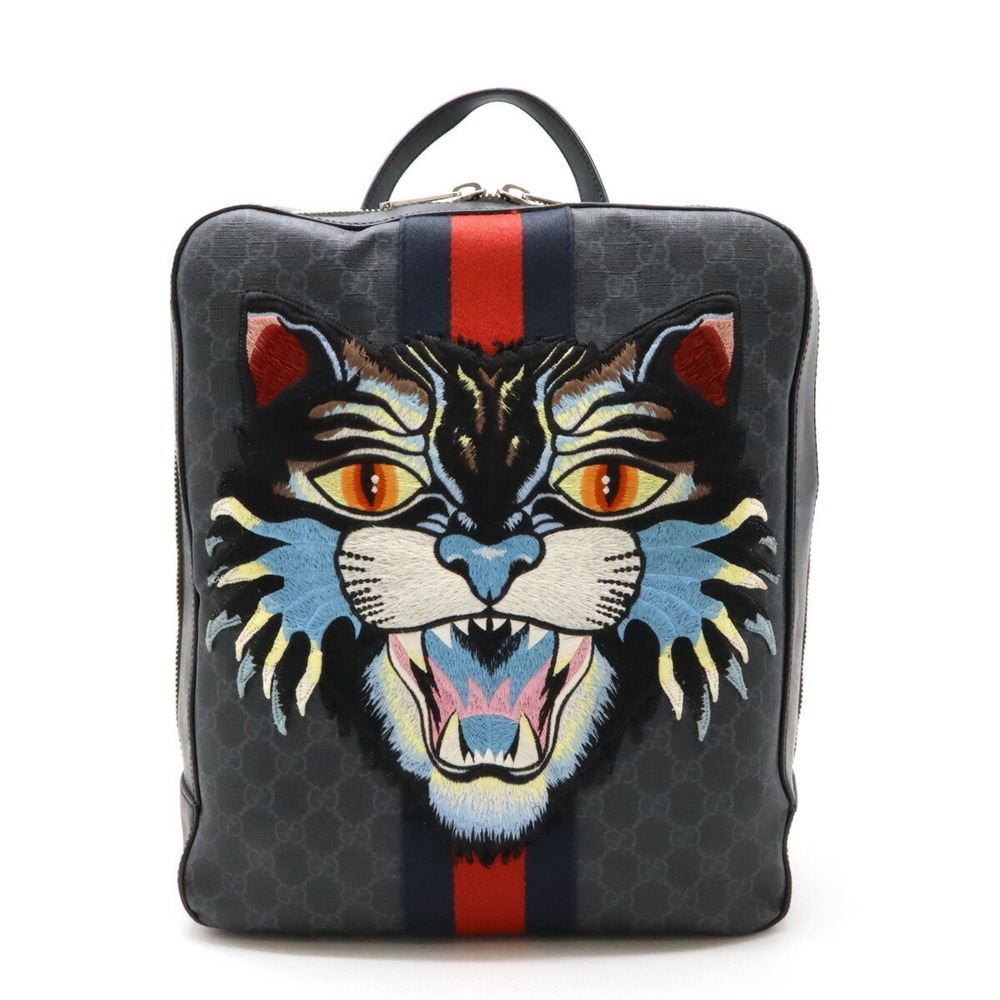 Gucci Leather Supreme Cat Backpack Patch Black Gg… - image 2